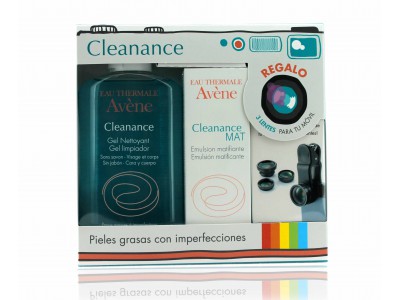 Avene Pack Cleanance Mat 40ml + Gel Limpiador 200ml + 3 Lentes para el Móvil