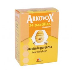 Arkovox Pastilla Sin Azúcar Miel y Limón 24 Pastillas