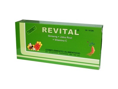 Revital Ginseng + Jalea Real + Vitamina C 20 Ampollas Bebibles