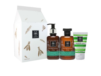 Apivita Set Refreshing Fig Gel de Baño 300ml + Leche Corporal 300ml + Crema de Manos 50ml