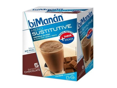 Bimanan Sustitutive Batido Chocolate 5 Sobres x 55g.