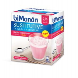 Bimanan Sustitutive Batido Fresa 5 Sobres x 55g.