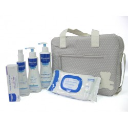 Mustela Bolsa Bebé Gris Gel+ Leche + Colonia +Toallita