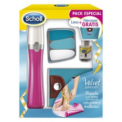 Scholl Pack Especial Velvet Smooth Lima Electrónica + Neceser + Aceite Para Uñas