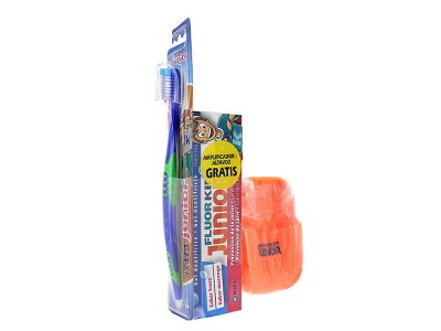Kin Fluor Junior Gel Fresa 75ml + Cepillo + Amplificador Kin Fluor Junior Gel Fresa 75ml + Cepillo + Amplificador
