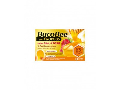 Bucobee Propolis Miel y Fresa 10 comprimidos para Chupar