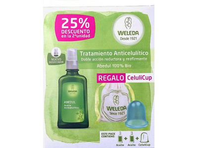 Weleda Pack 2 Aceite Anticelulítico Abedul 100ml+ Celulicup