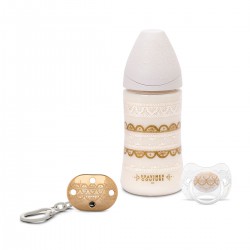Suavinex Set Premium Biberon 270ml+chupete silicona+broche