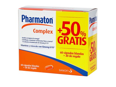 Pharmaton Complex 60 Cápsulas Blandas+30 Cápsulas de Regalo