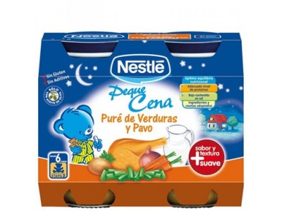 Nestlé Cena Puré de Verduras y Pavo 2 x 200g