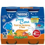 NESTLÉ CENA PURÉ DE VERDURAS Y PAVO 2 X 200 GR