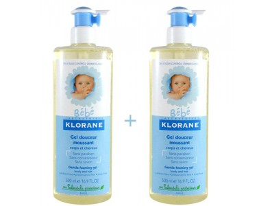 Klorane Bebé Gel Doceur Moussant 500ml 2 uds.