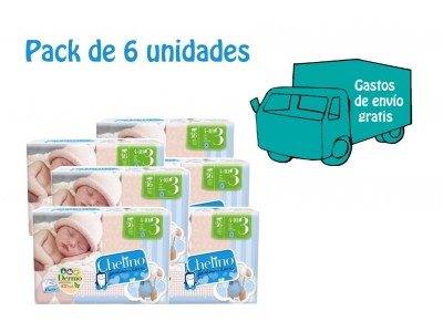 Pack 6 uds. Chelino Pañal Infantil T3 36 uds.