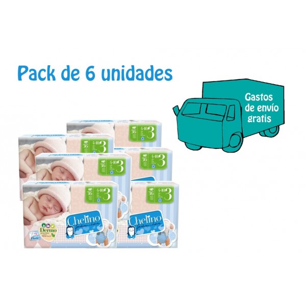 Chelino Pañal infantil Talla 3 (4-10kg), 36 Unidades (Paquete de 3) :  : Bebé