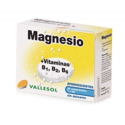 Vallesol Magnesio + Vitaminas B1 B2 y B6 24 Comprimidos Efervescentes