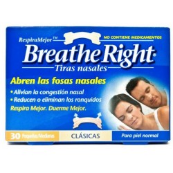 Breathe Right Clasic 30 Tiras Nasales Pequeñas