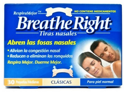 Breathe Right Clasic 30 Tiras Nasales Pequeñas