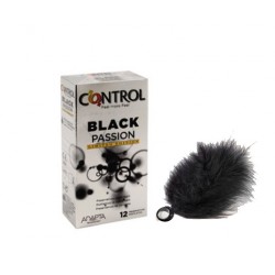 Control Preservativos Black Passion 12 uds. + Pluma