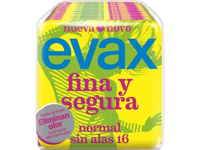 Evax Compresa Fina y Segura Normal Sin Alas 16uds.