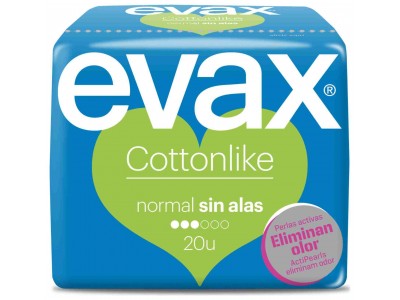 Evax Compresa Cottonlike Normal Sin Alas 20 uds.