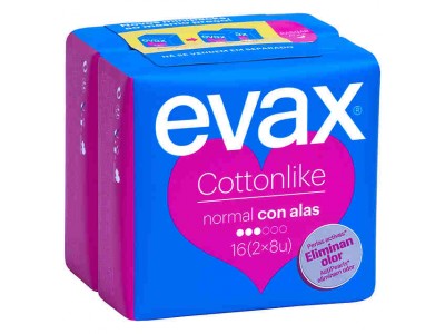 Evax Compresa Cottonlike Normal con Alas 16 uds.