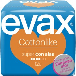 Evax Compresa Cotton Like Super con Alas 12 uds.