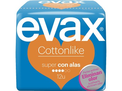 Evax Compresa Cotton Like Super con Alas 12 uds.
