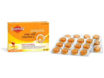 Juanola Propolis con Miel Zinc Vitamina C 24 Pastillas