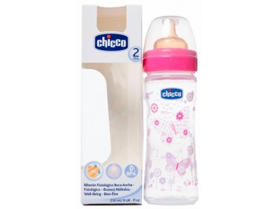 Chicco Biberón Fisiológico Boca Ancha + 2m 250ml Chicco Biberón Fisiológico Boca Ancha + 2m 250ml
