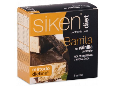 Siken Diet Barrita Vainilla Caramelo 5 U 36g