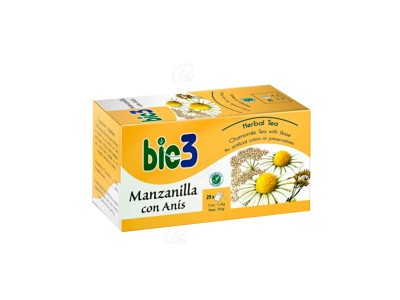 Bio 3 Manzanilla con Anis 25 Bolsitas para Infusión