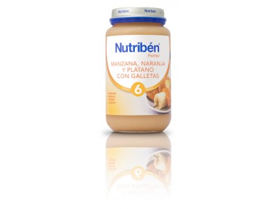 Nutriben Potito Manzana, Naranja. Platano y Galleta. 250g