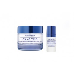 Apivita Aqua Vita Crema Facial 50ml + Regalo Contorno de Ojos 15ml P. Grasa