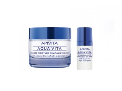 Apivita Aqua Vita Crema Facial 50ml + Regalo Contorno de Ojos 15ml P. Grasa