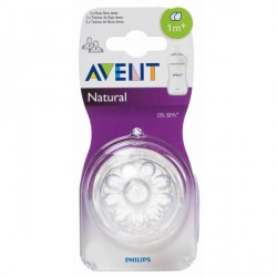 Avent Tetina Natural + 1mFlujo Lento 2 uds.