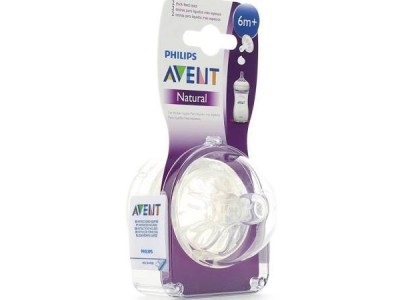 Avent Tetina Natural Silicona Preparados Espesos +6m 2 uds.