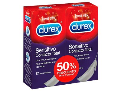 Durex Preservativos Sensitivo Contacto Total 12 + 12 uds.
