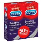 DUREX PRESERVATIVOS SENSITIVO CONTACTO TOTAL 12 + 12 UNIDADES