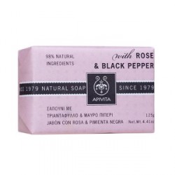 Apivita Jabon Natural con Rosa y Pimienta Negra 125g