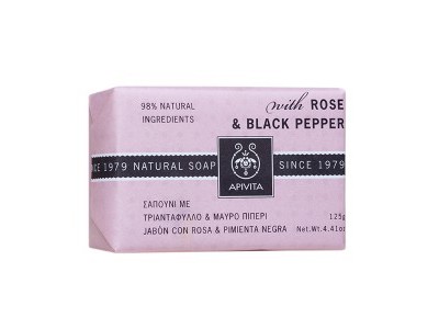 Apivita Jabon Natural con Rosa y Pimienta Negra 125g