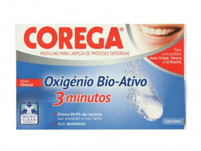 Corega Oxígeno Bio-Activo 3 Minutos 66 Pastillas